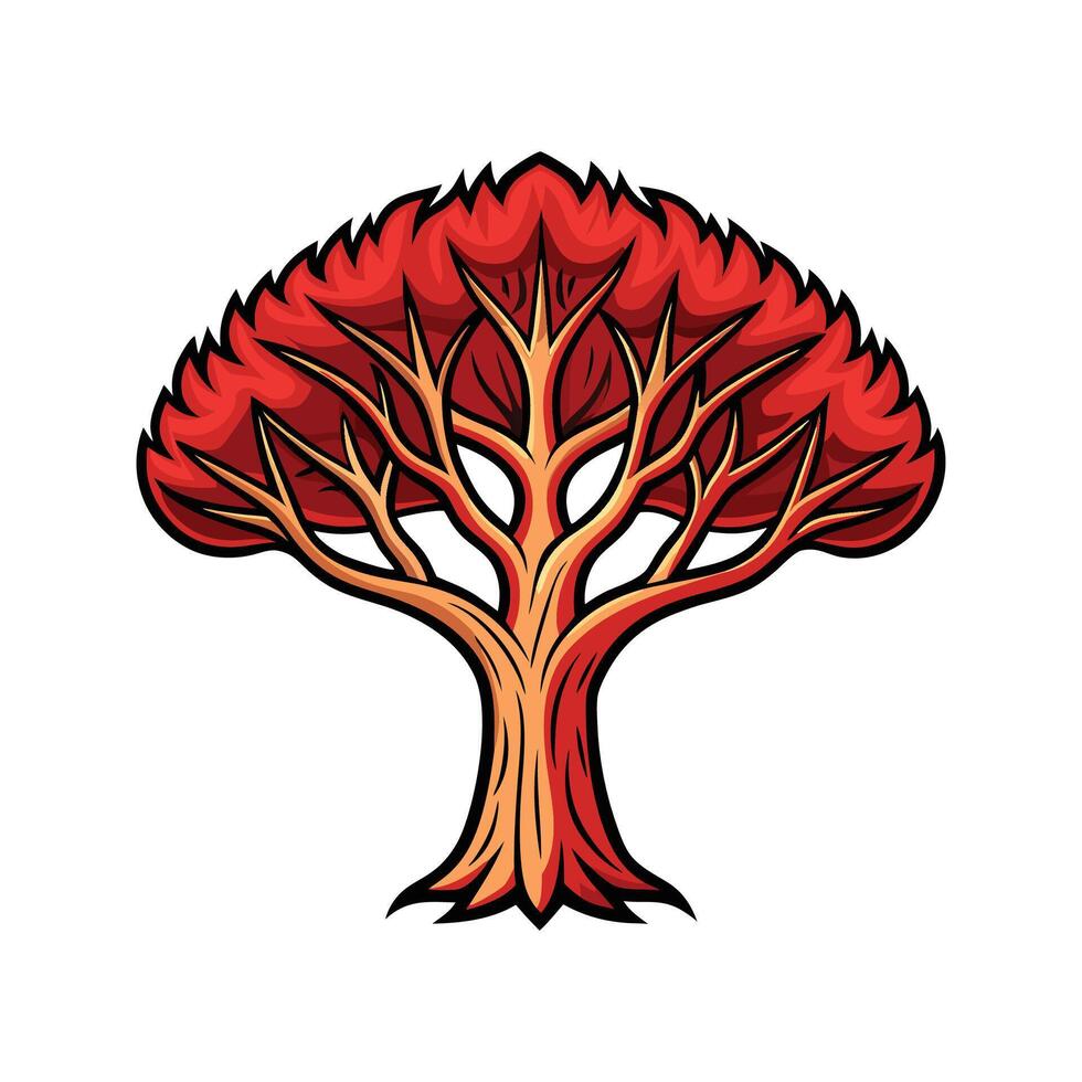 Stylish Dragons Blood Tree Outline Design vector