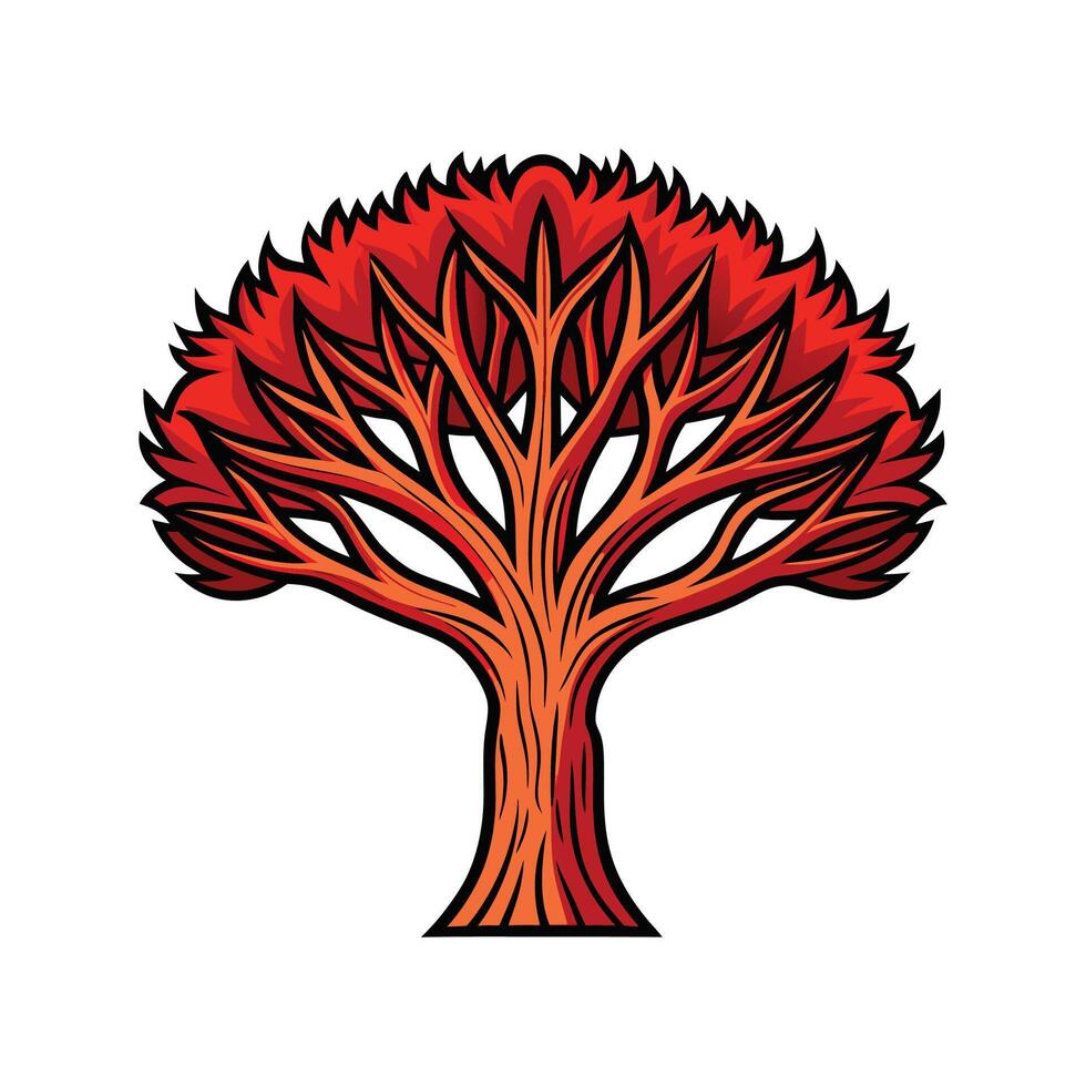 Stylish Dragons Blood Tree Outline vector