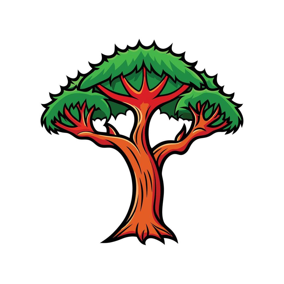 Stylish Outline of Dragon Tree vector