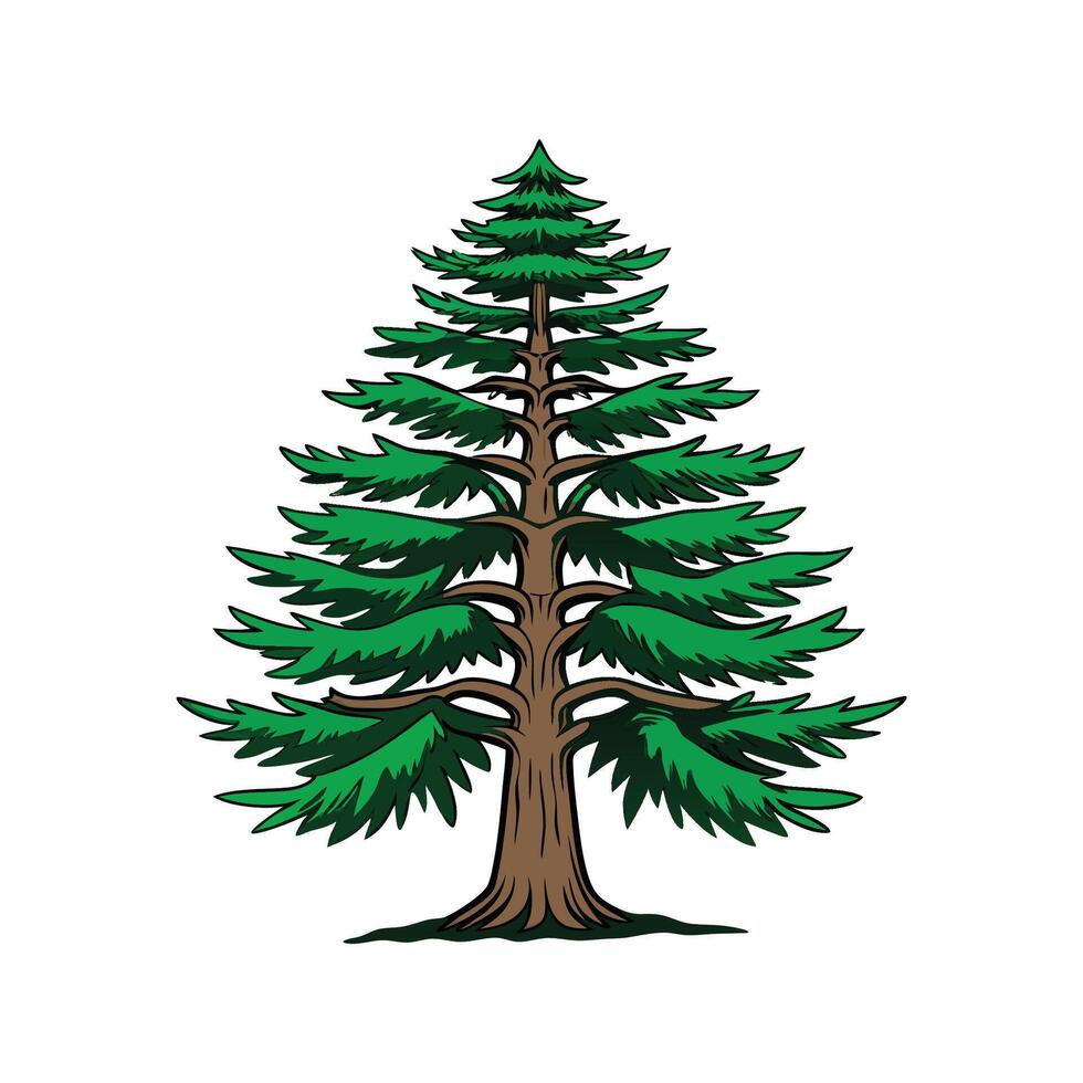 Stylish Outline of Eastern Hemlock Tree vector