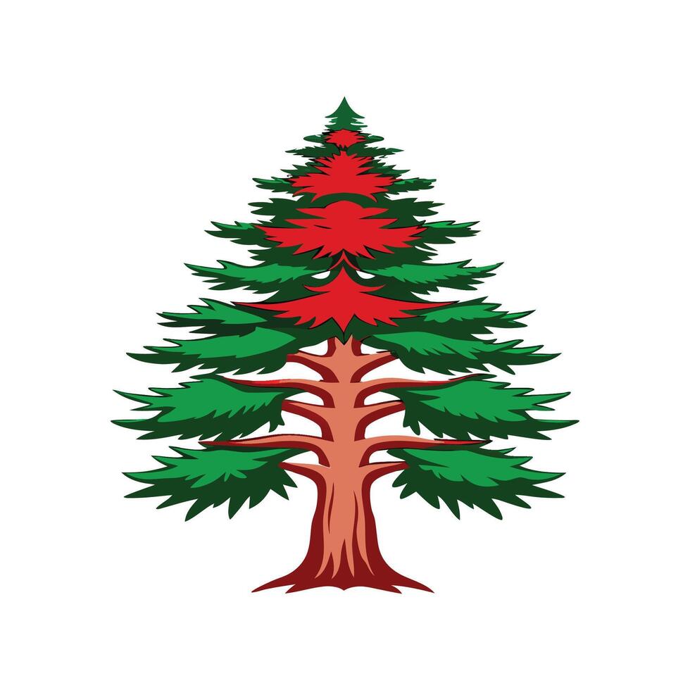 Creative Eastern Raved Cedar Tree Outline vector