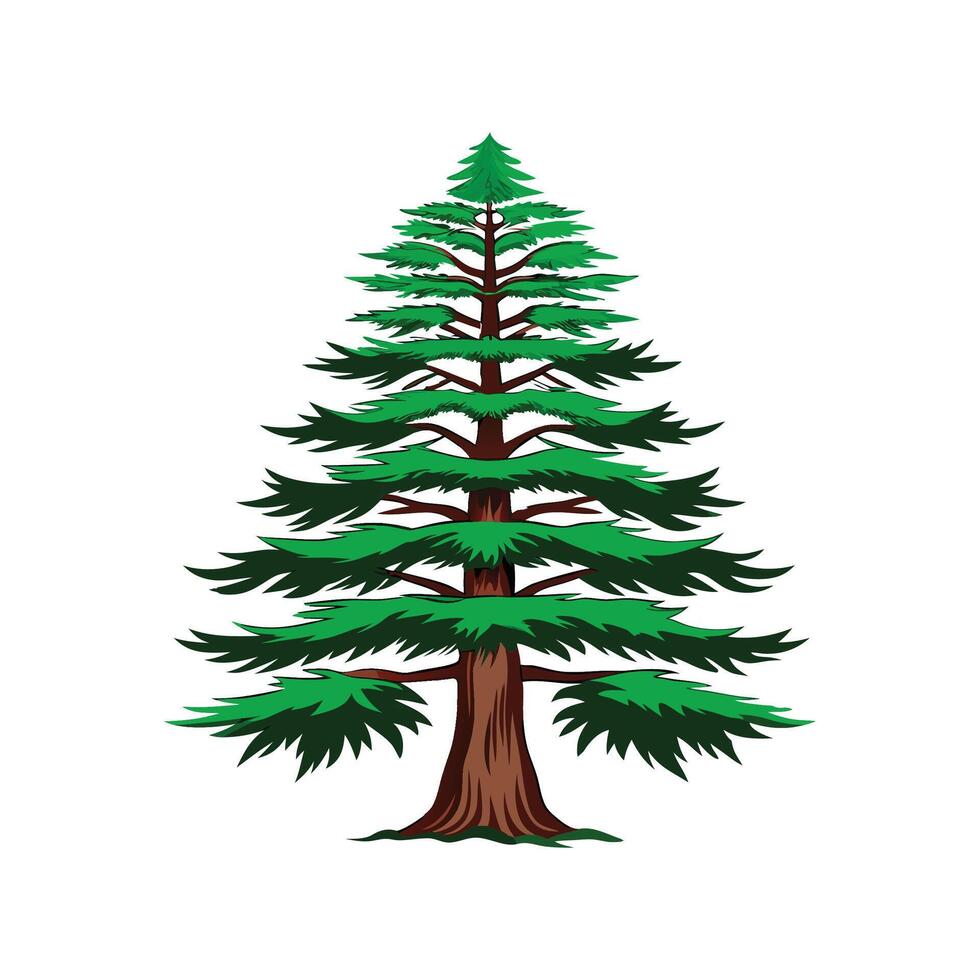Elegant Eastern Hemlock Tree Outline Design vector