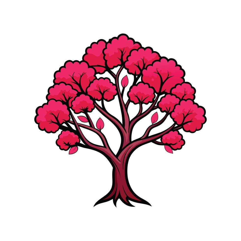 Elegant Eastern Redbud Tree Outline vector