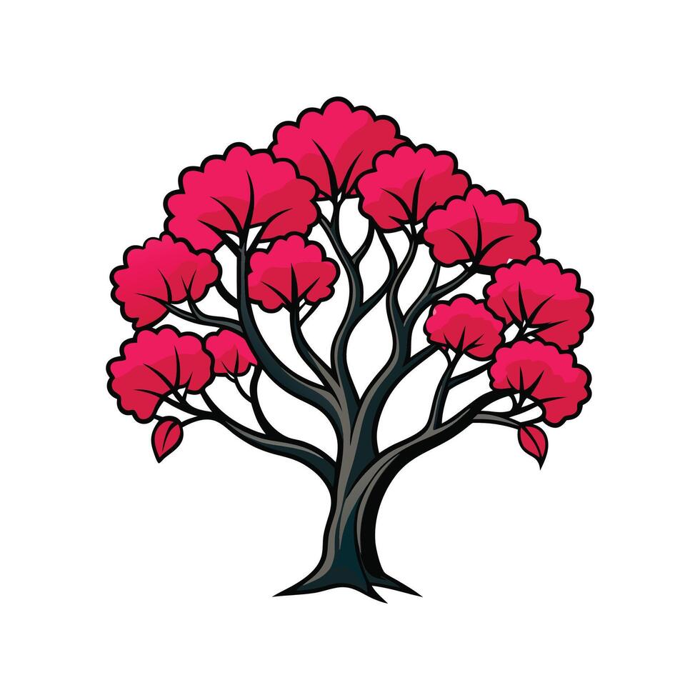 Stylish Outline of Eastern Redbud vector