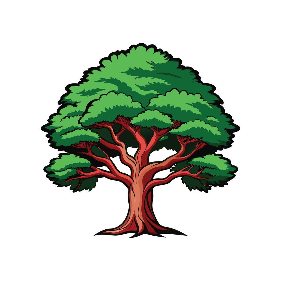 Charming English Yew Tree Outline vector