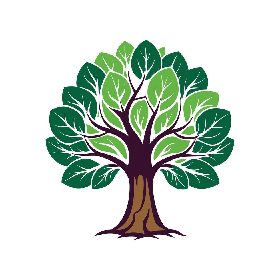 Elegant Fig Tree Bold Outline vector