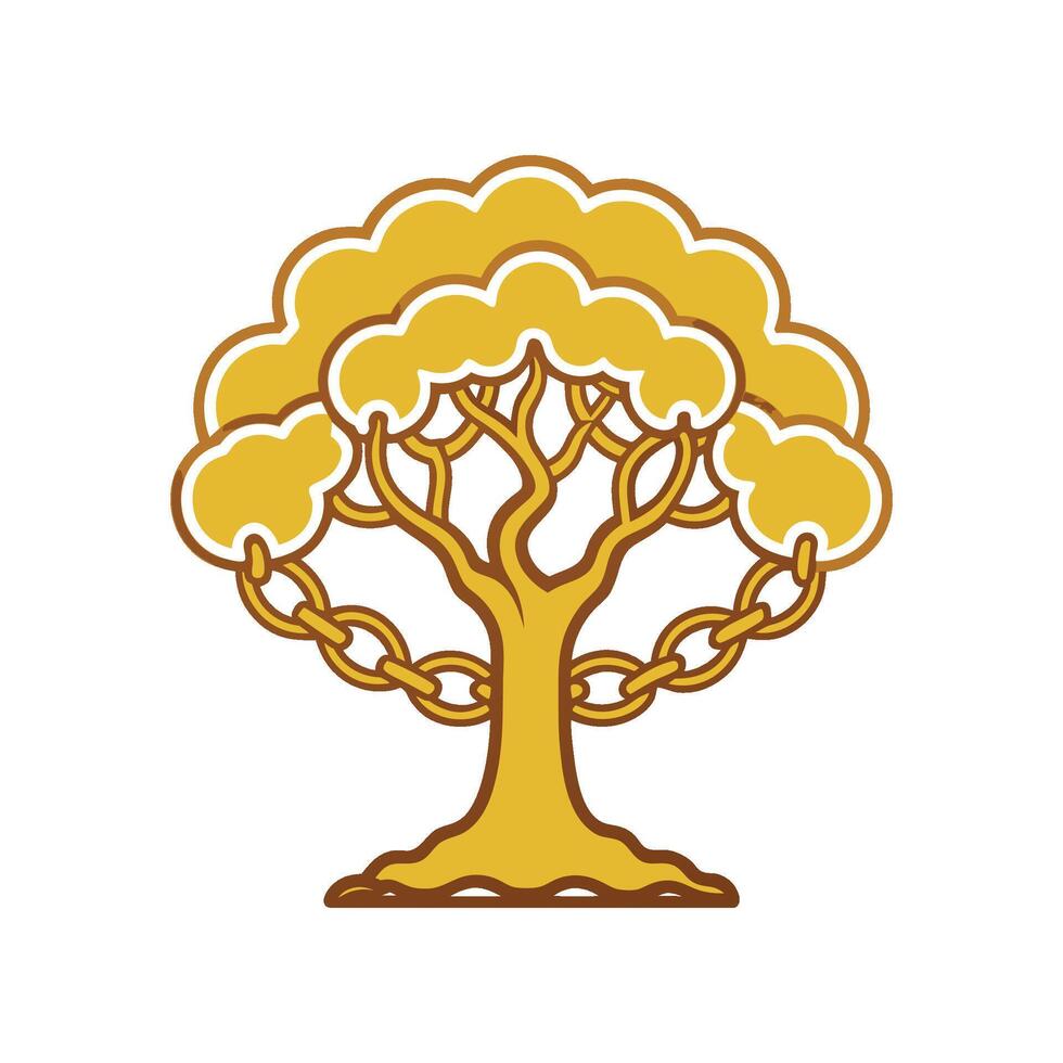 Golden Chain Tree Bold Outline Design 1 vector