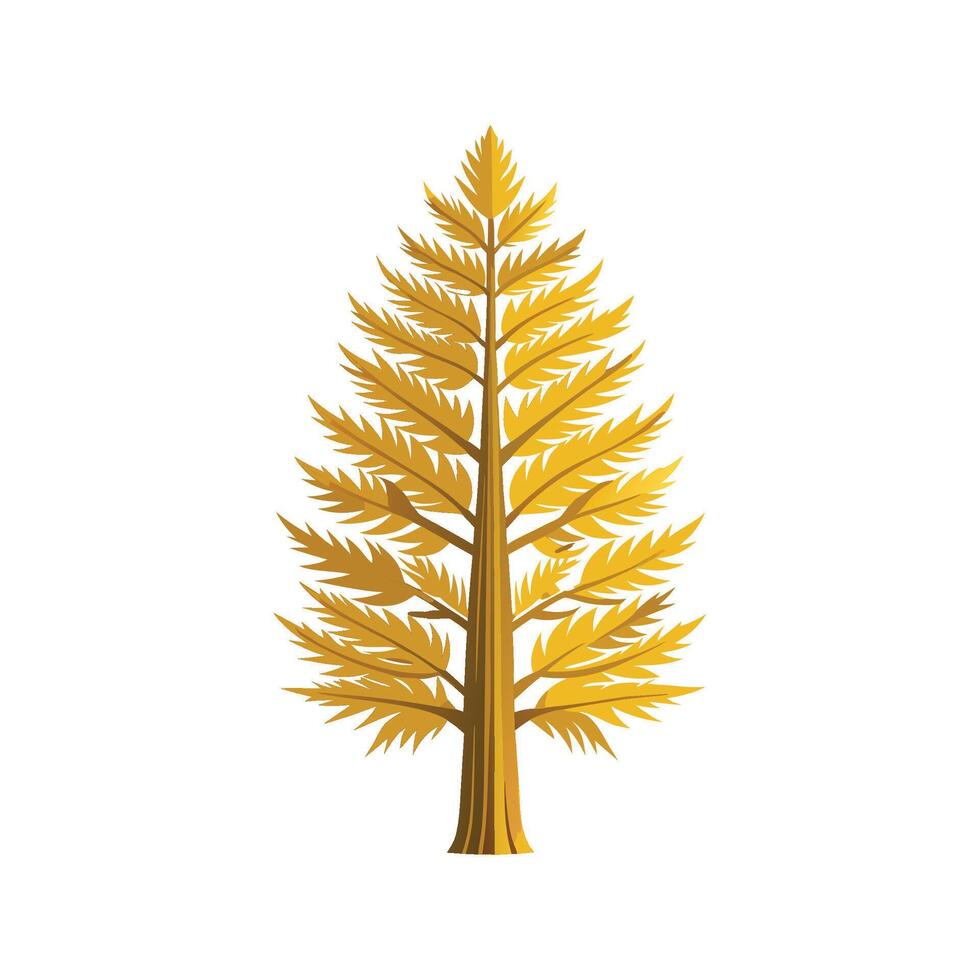 Stylish Golden Larch Tree Outline Graphic vector
