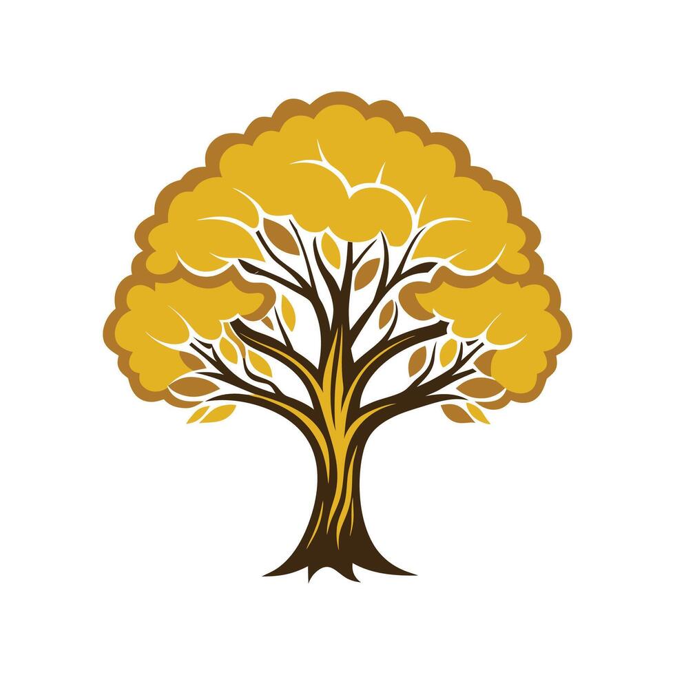 Creative Golden Rain Tree Outline Artwork vector