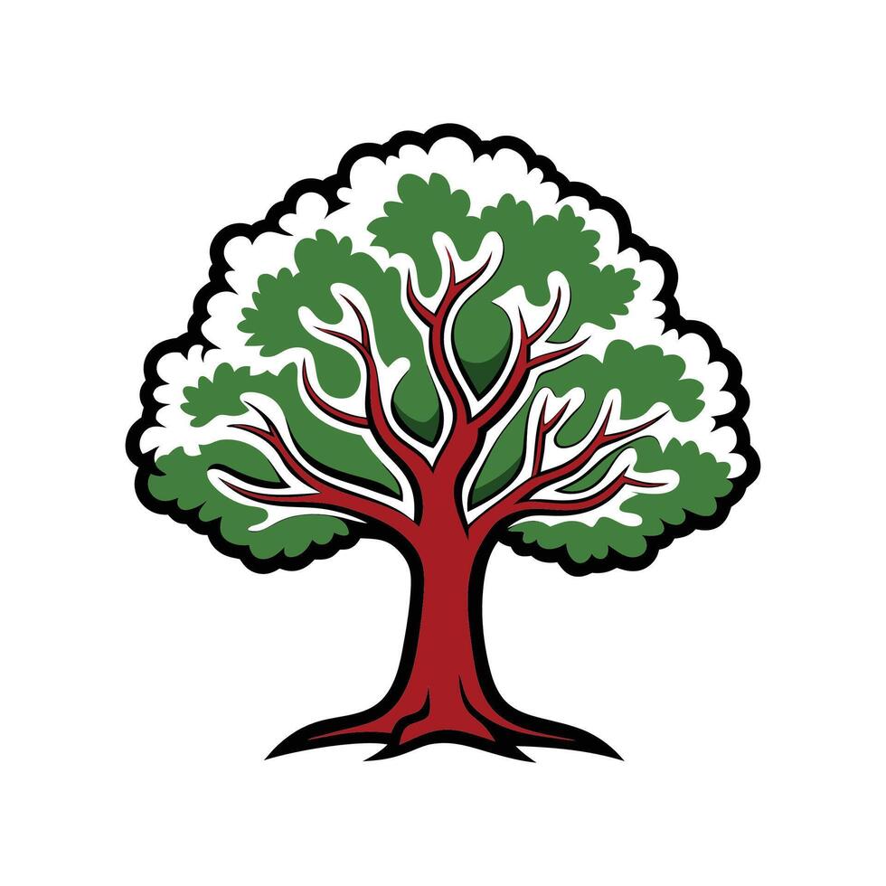 Hickory Tree Bold Outline Design 4 vector