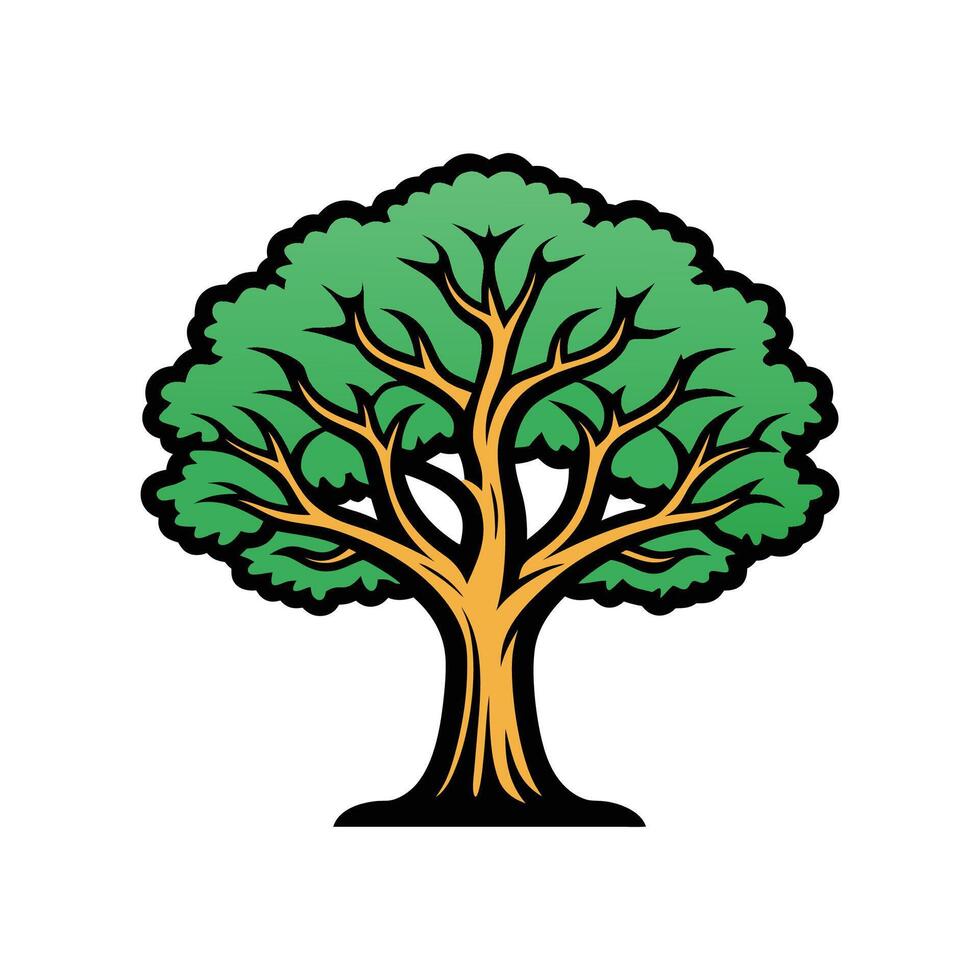 Hickory Tree Bold Outline Design 6 vector