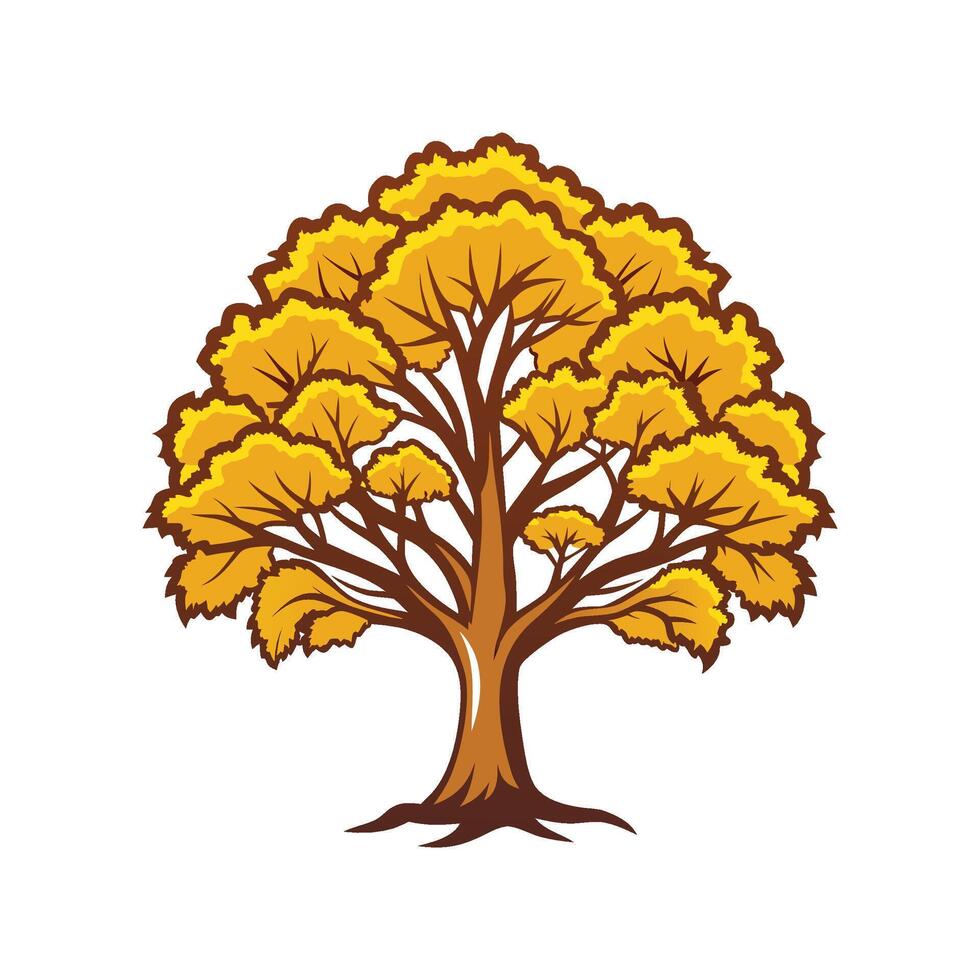 Hickory Tree Bold Outline Design 5 vector