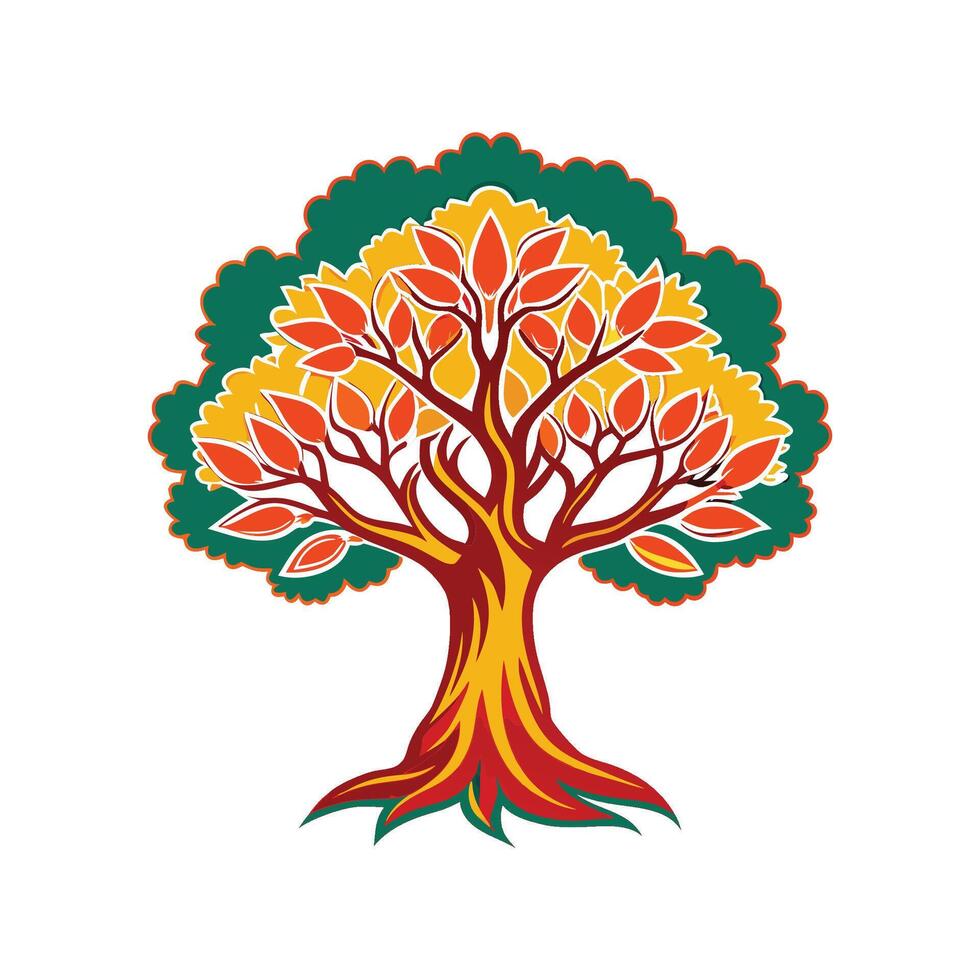 Indian Kino Tree Bold Outline Design 1 vector