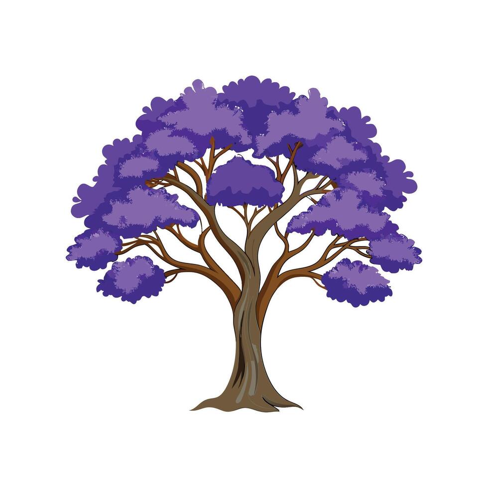 Jacaranda Tree Bold Outline Design 2 vector