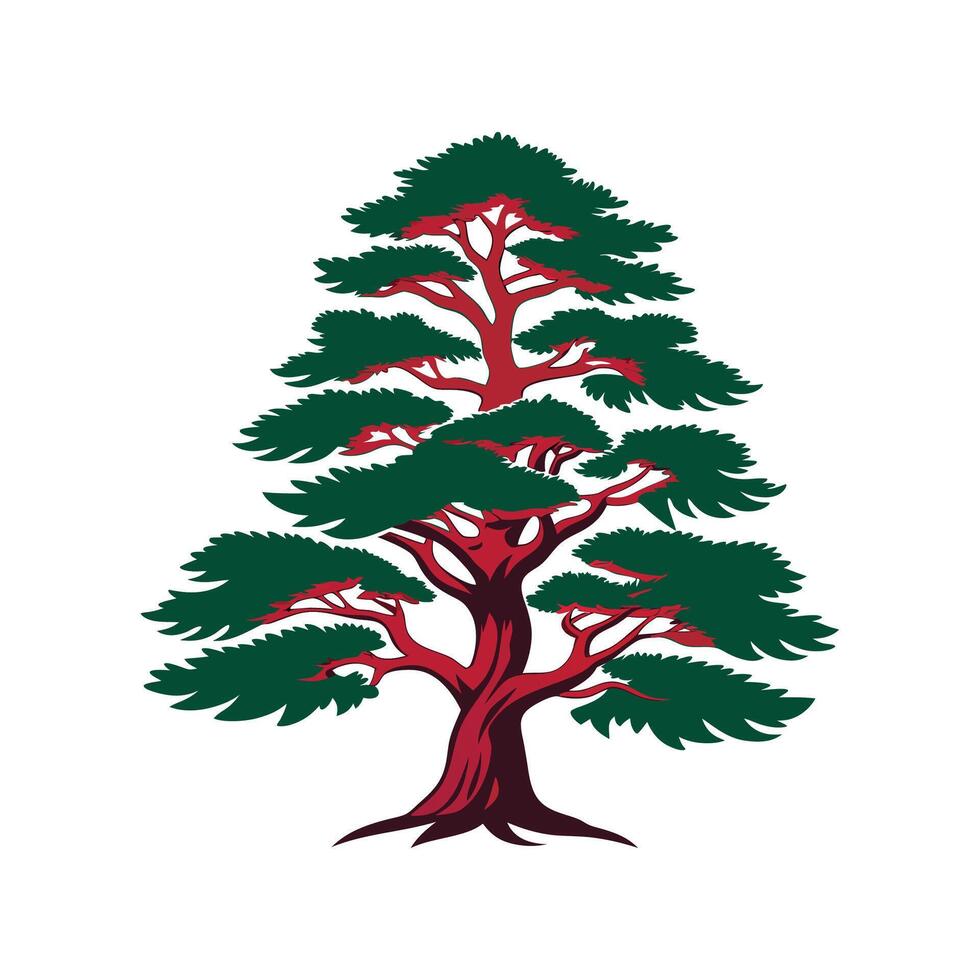 Japanese Cedar Tree Bold Outline Design 1 vector