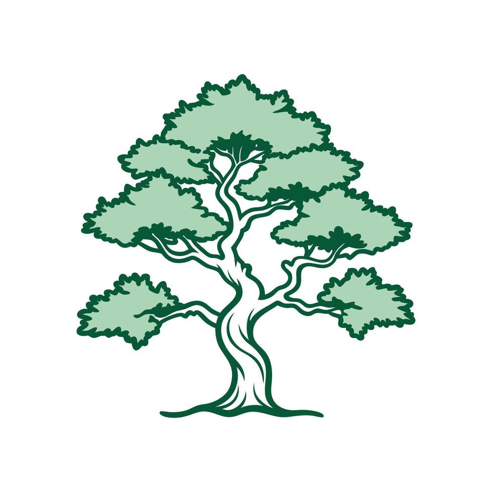 Juniper Tree Bold Outline Design 1 vector