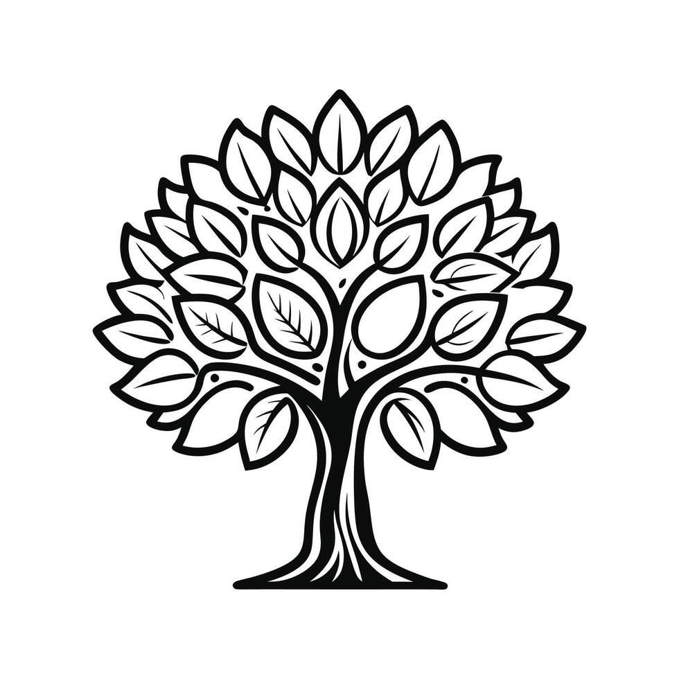 Kentucky Coffee Tree Bold Outline Design 2 vector