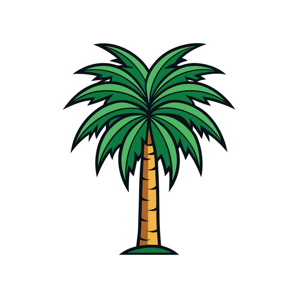King Palm Tree Bold Outline Design 1 vector