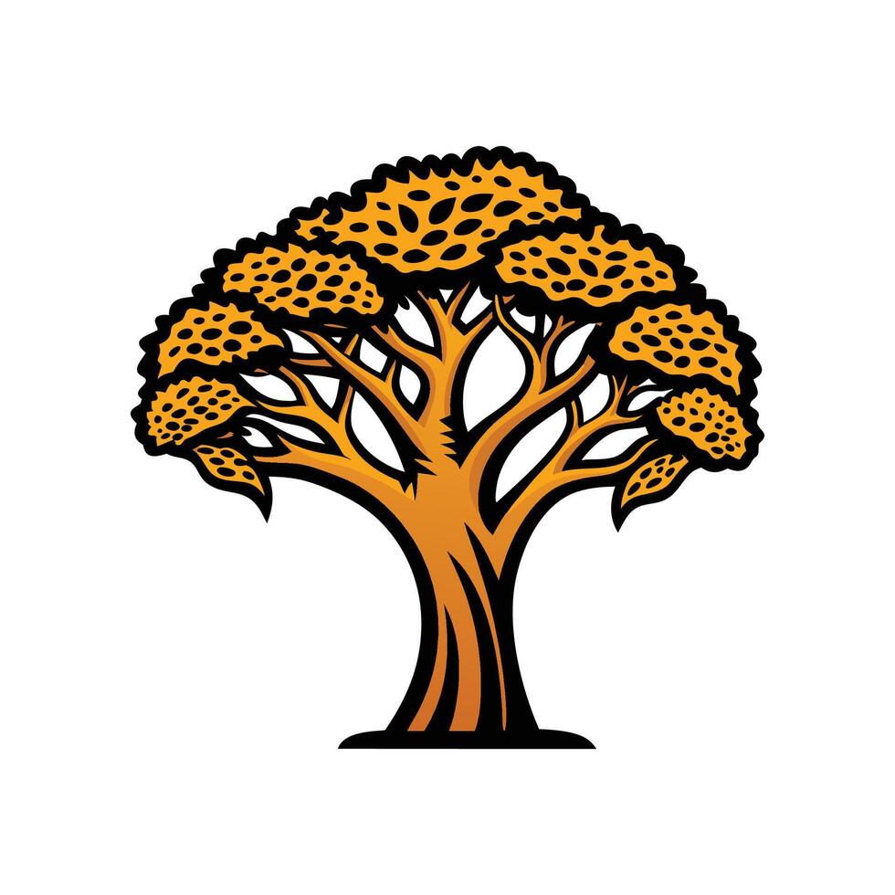 Creative Leopard Tree Outline Artwork vector