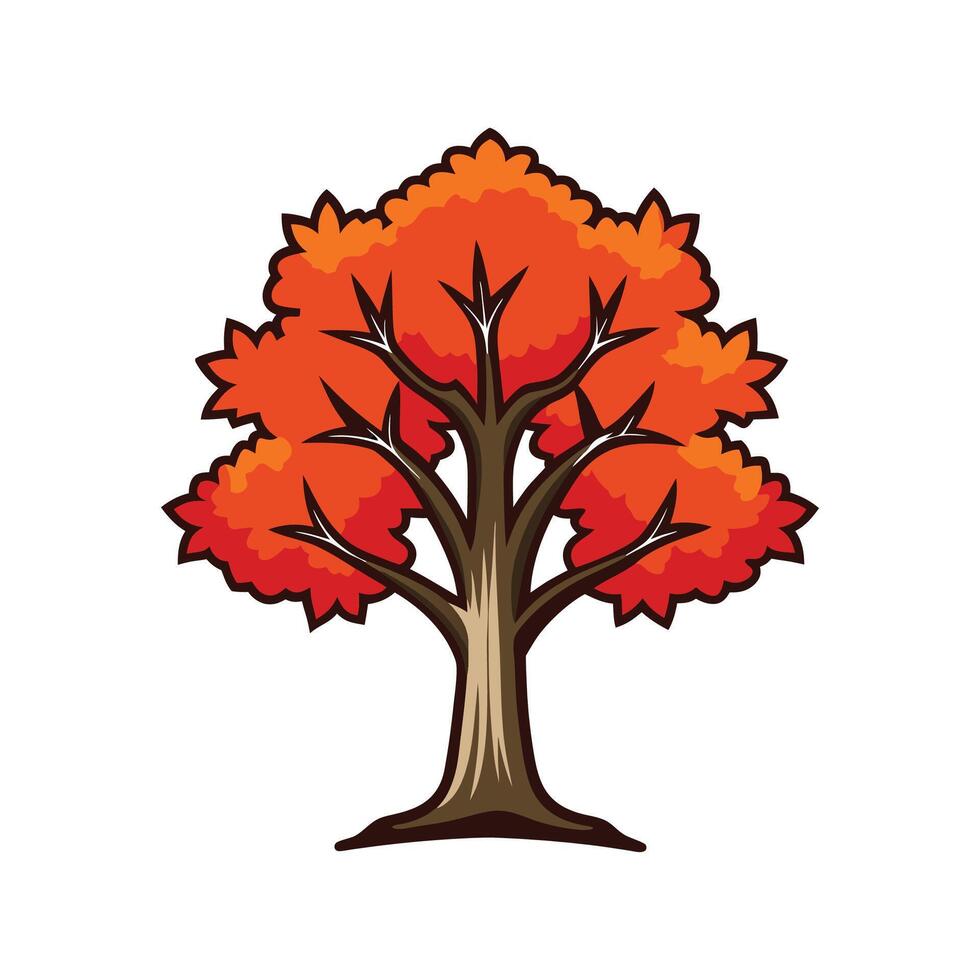 Distinctive Maple Tree Outline vector