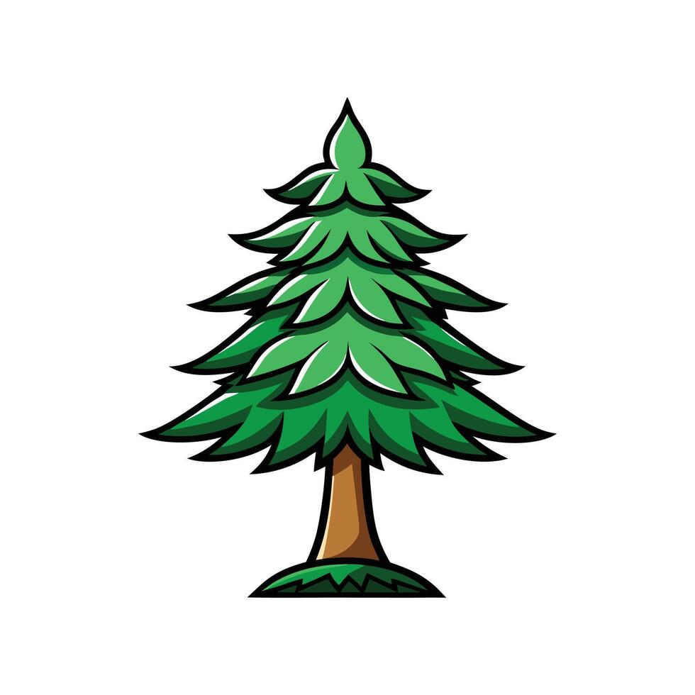 Monkey Puzzle Tree Bold Outline Design 2 vector