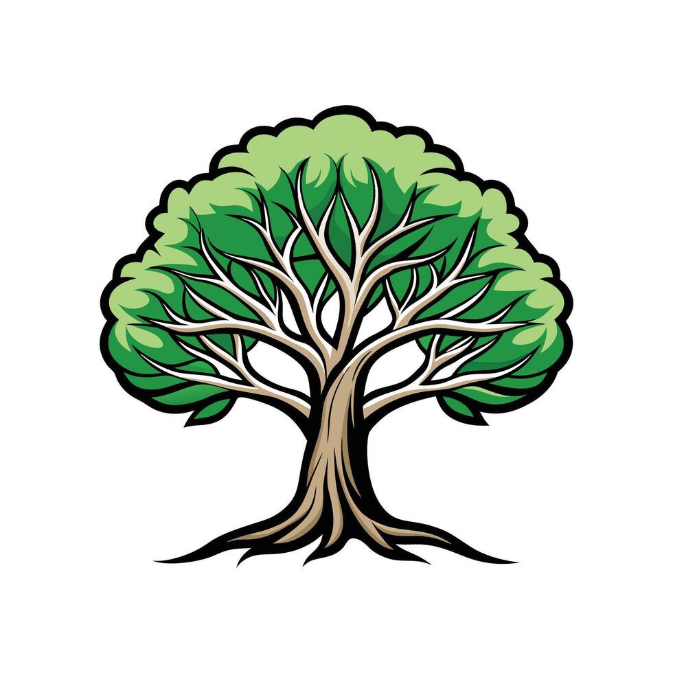 Moreton Bay Fig Tree Bold Outline Design 2 vector