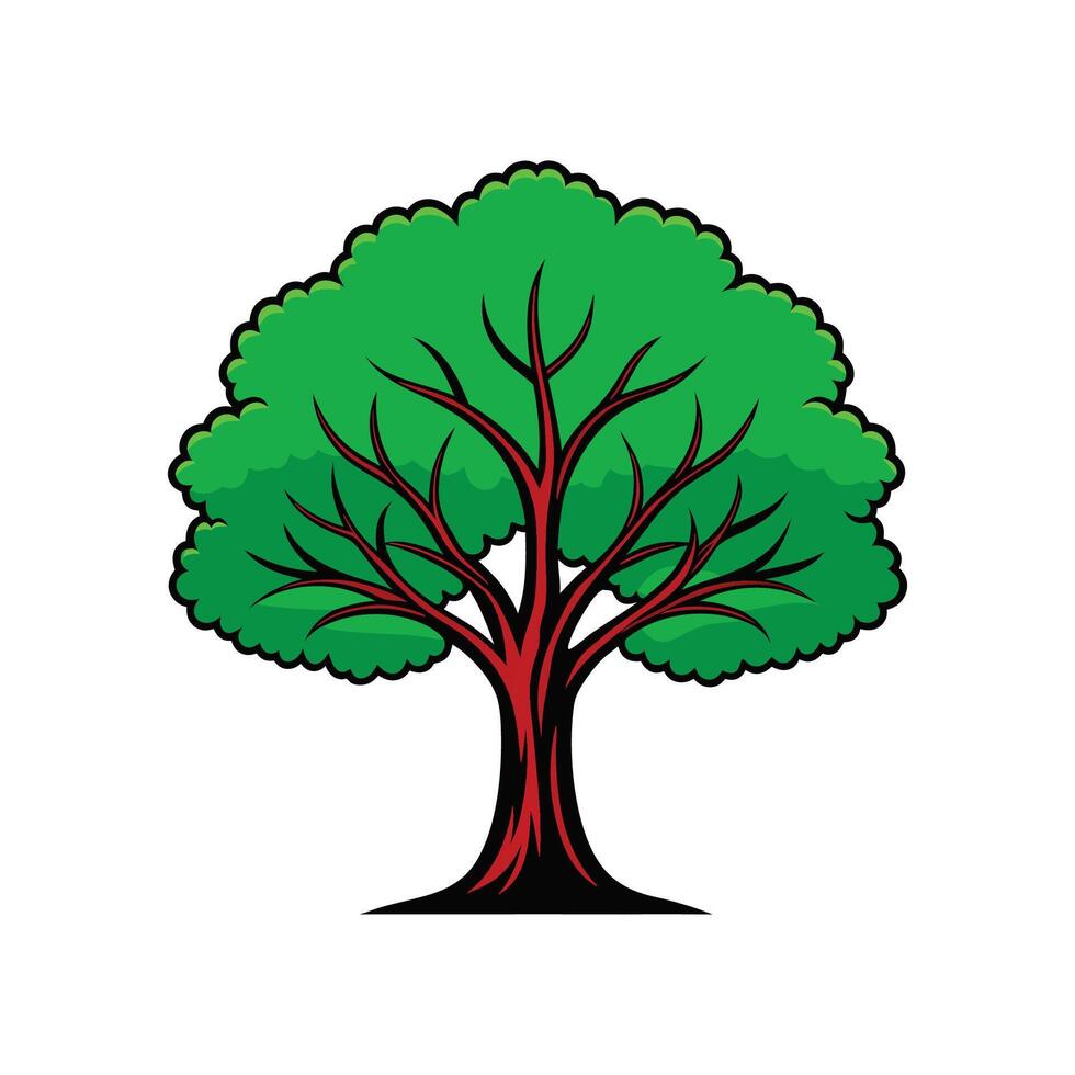 Northern Catalpa Tree Bold Outline Design 1 vector