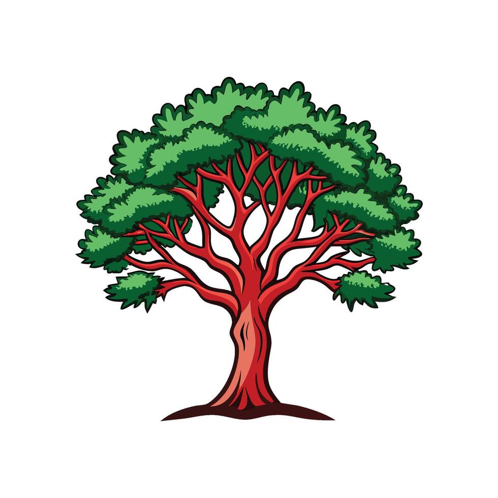Pacific Madrone Tree Bold Outline Design 3 vector