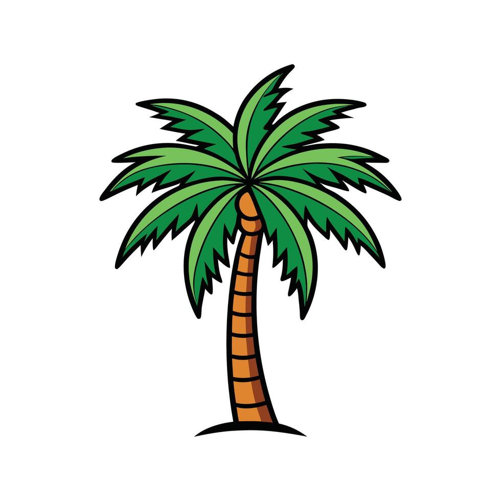 Palm Tree Bold Outline Design 2 vector