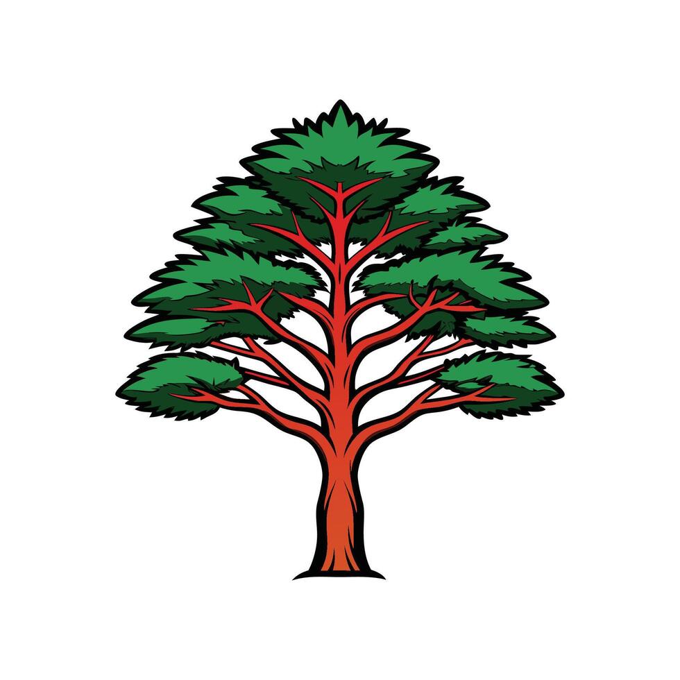 Parana Pine Tree Bold Outline Design 1 vector