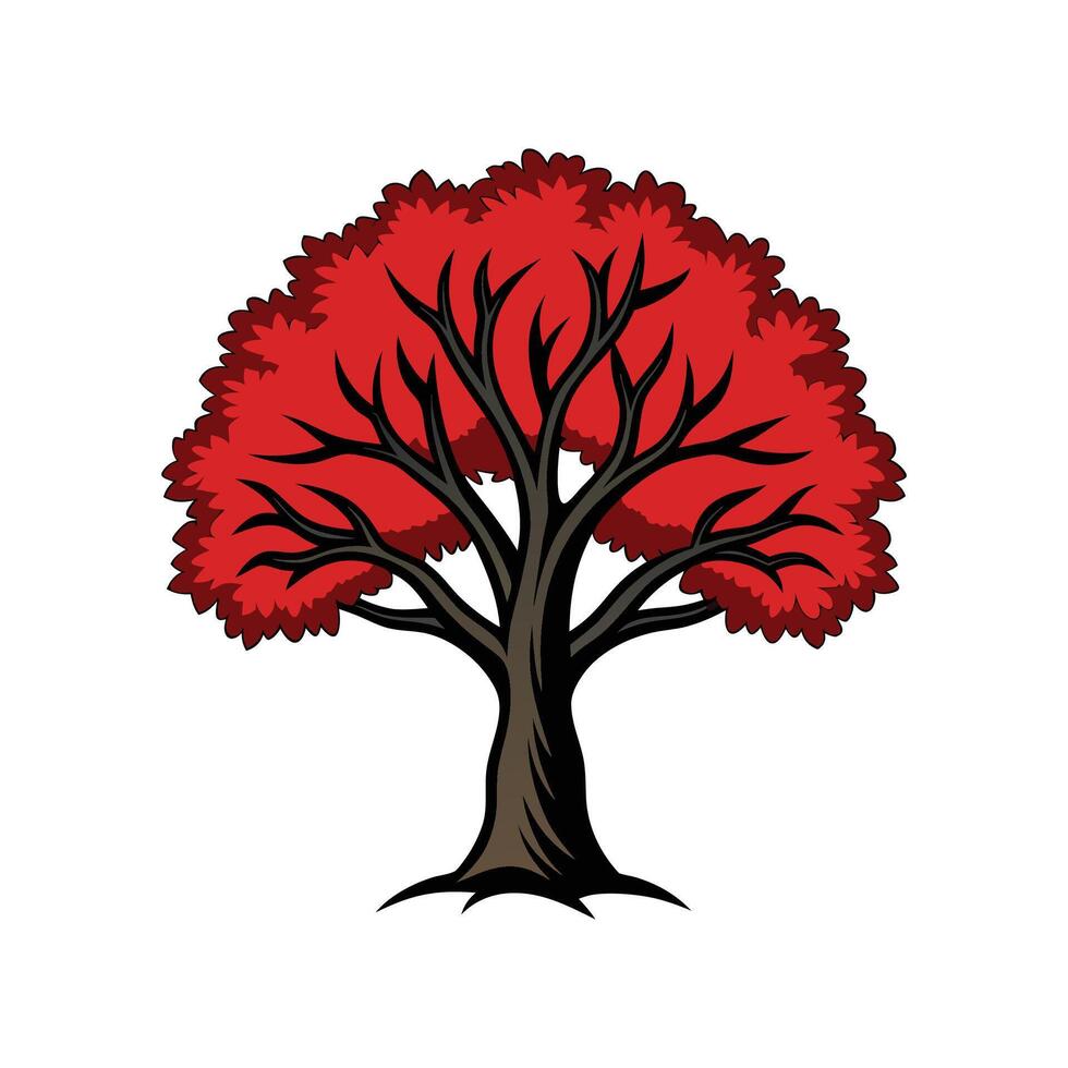 Persian Ironwood Tree Bold Outline Design 1 vector