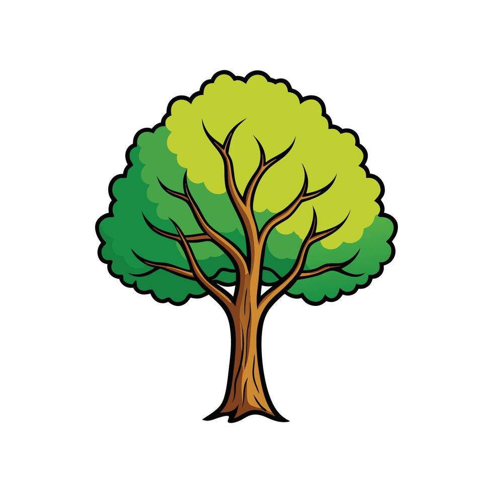 Poplar Tree Bold Outline Design 2 vector