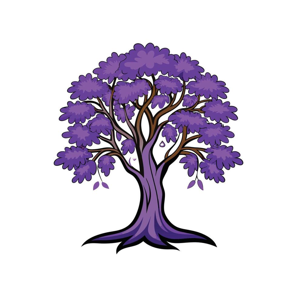 Purple Robe Locust Tree Bold Outline Design vector