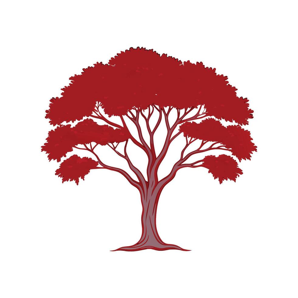 Distinct Queens Crape Myrtle Tree Outline Art vector