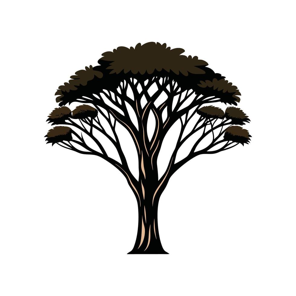 Distinct African Blackwood Tree Outline Art vector