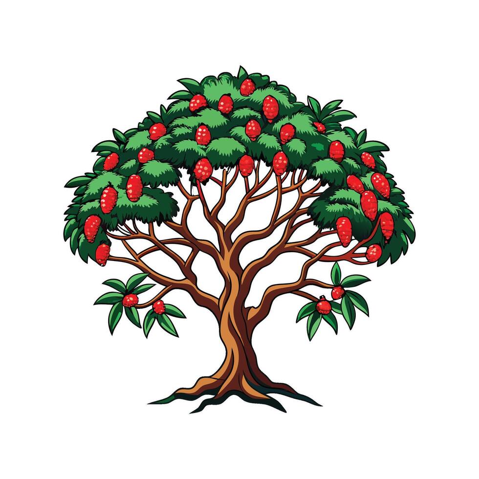Realistic Chinese Pepper Tree Bold Outline Design 1 vector