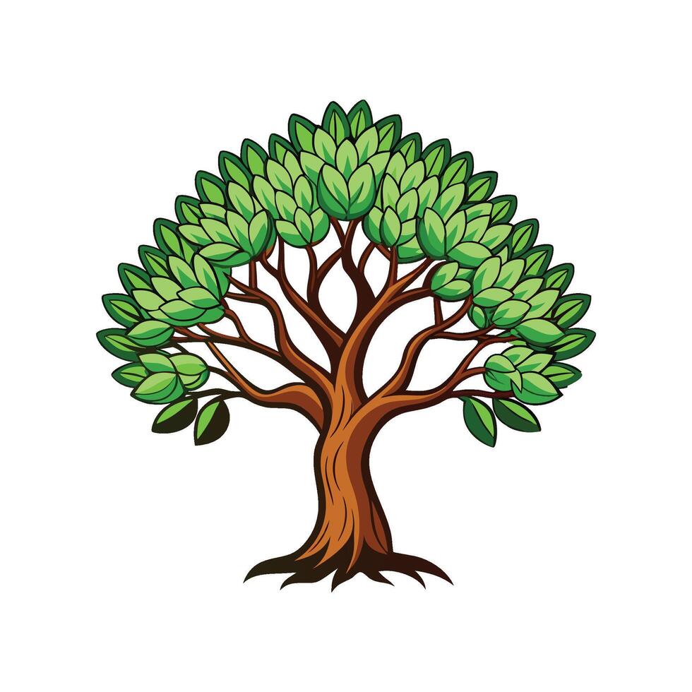 Realistic Dwarf Almond Tree Bold Outline Design 2 vector