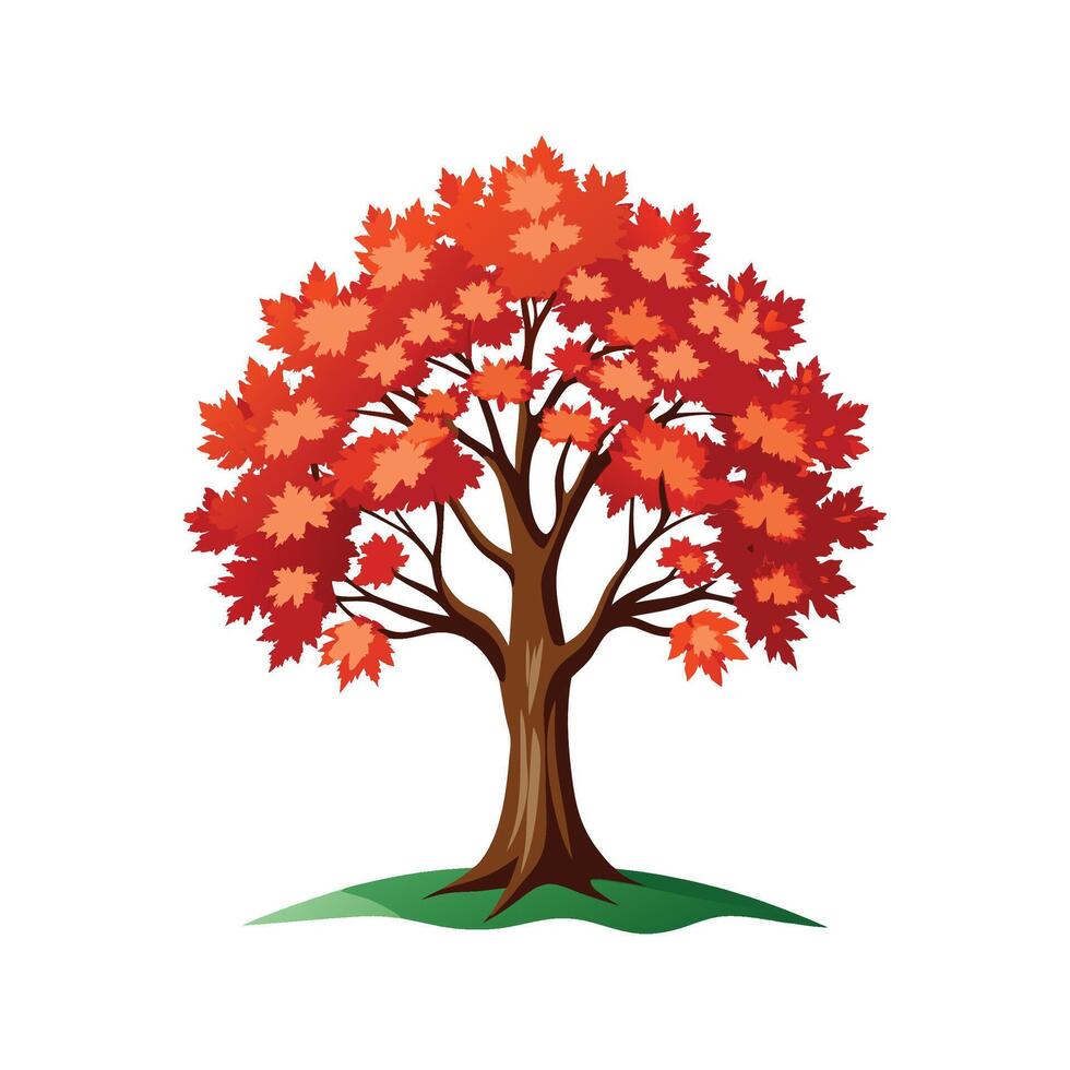 Realistic Maple Tree Bold Outline Design 2 vector