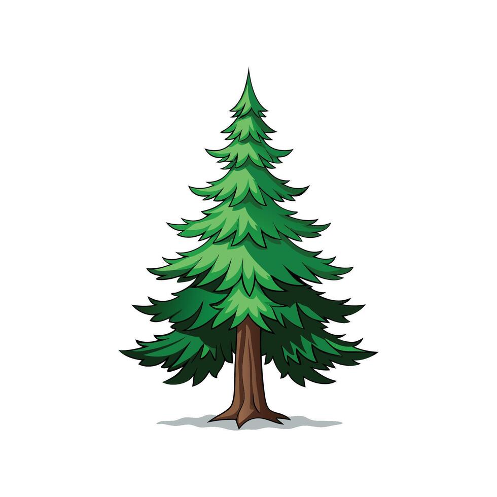 Distinct Western White Pine Tree Outline Art vector