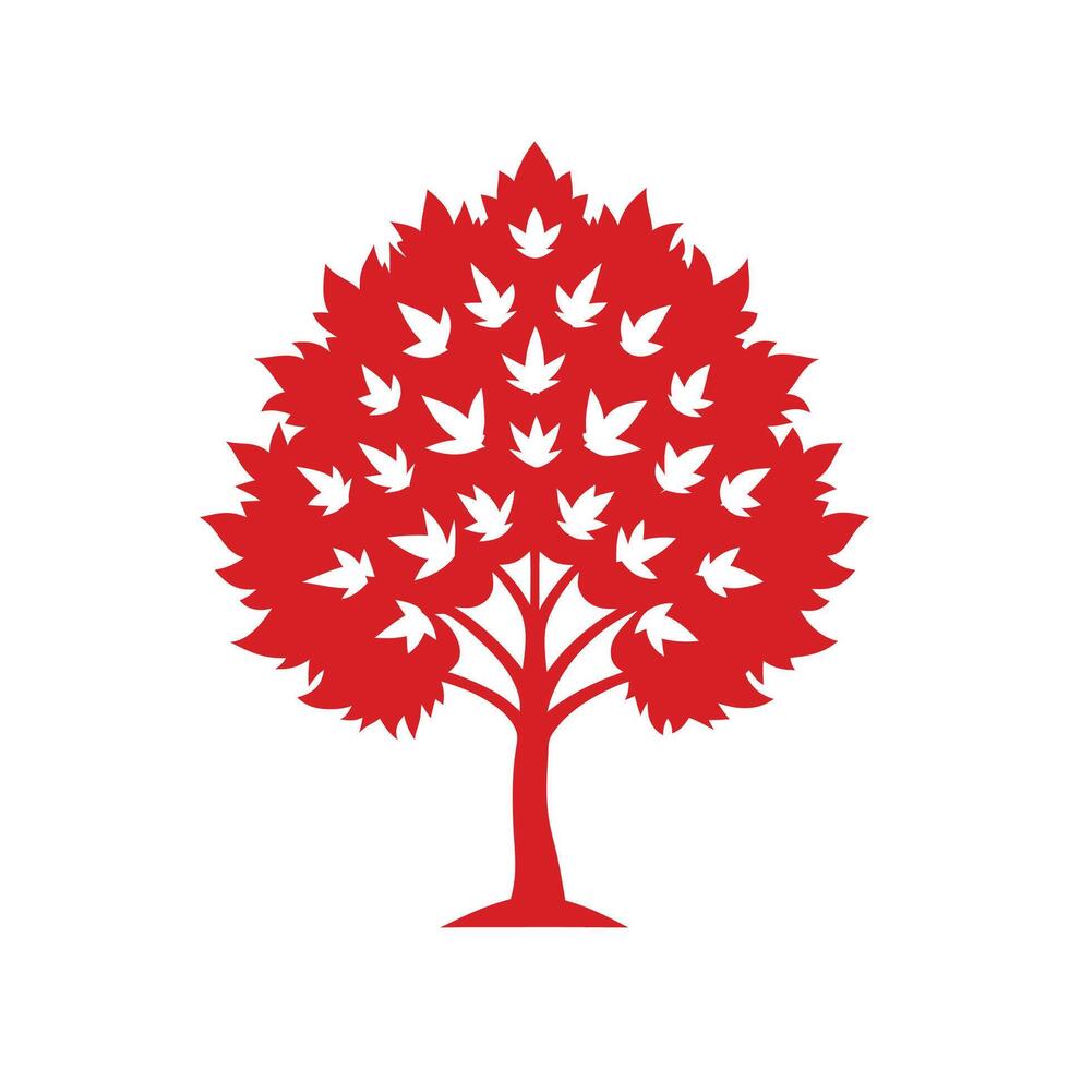 Realistic Red Buckeye Tree Bold Outline Design 2 vector