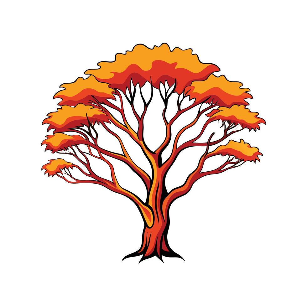 Realistic Snow Gum Tree Bold Outline Design 1 vector