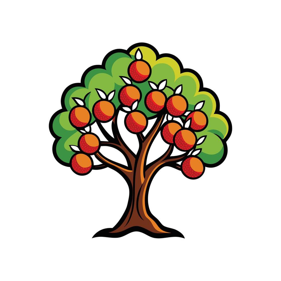 Realistic Soapberry Tree Bold Outline Design 2 vector