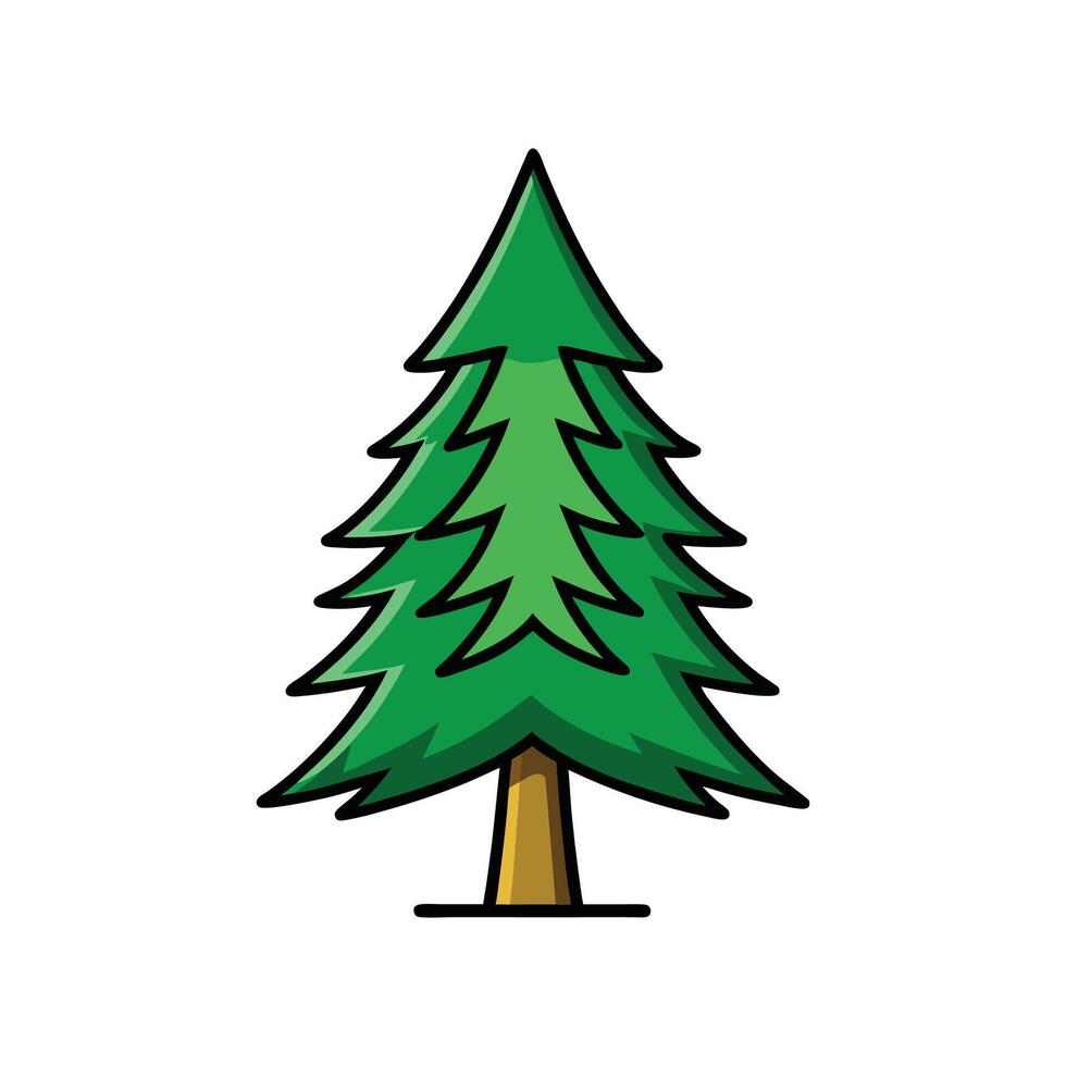 Distinct Spruce Tree Outline Art vector