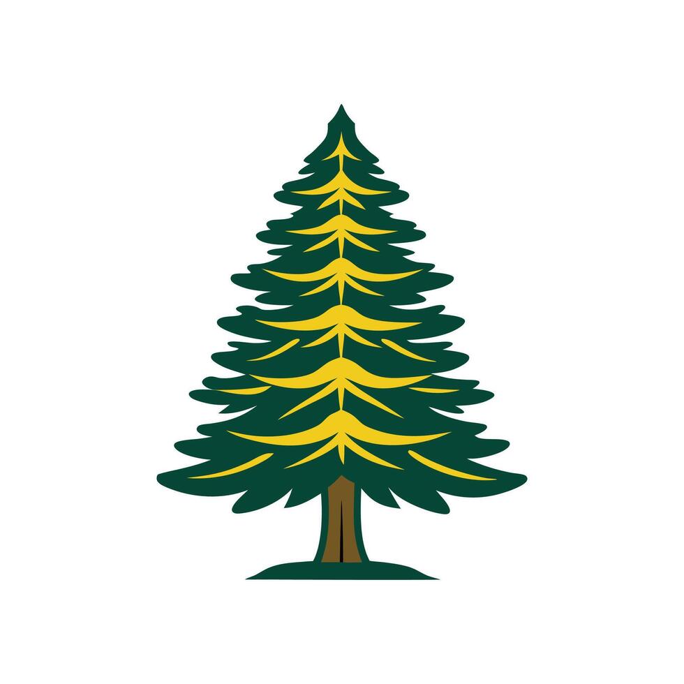Distinct Tamarack Tree Outline Art vector