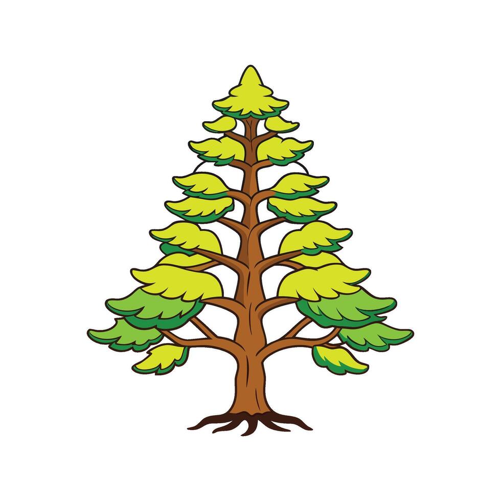 Realistic Tamarack Tree Bold Outline Design 2 vector