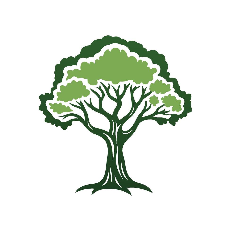 Realistic Texas Olive Tree Bold Outline Design 1 vector