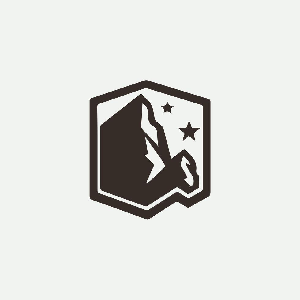 Unique Rock Climbing logo vector