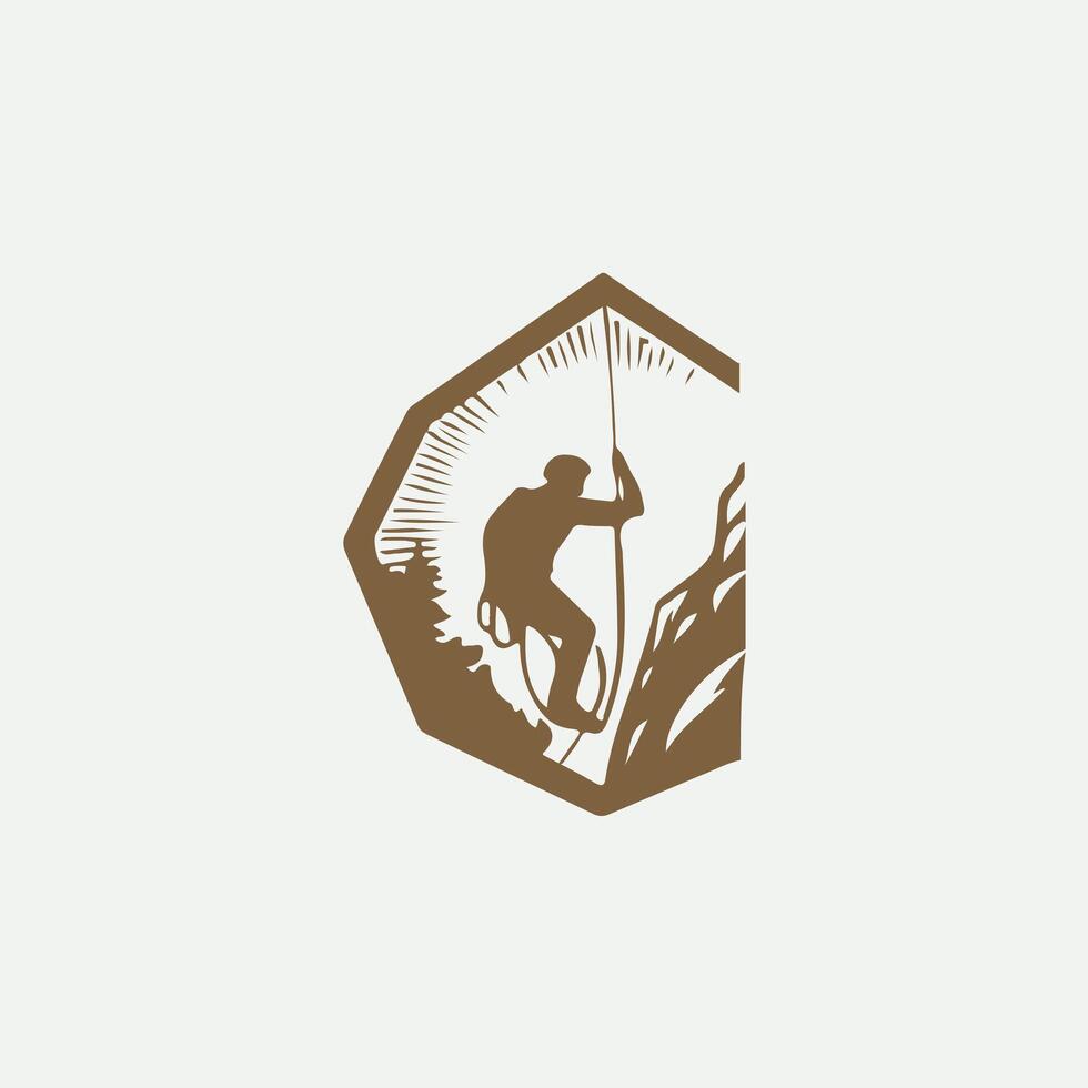 Hold Rock Climbing logo vector