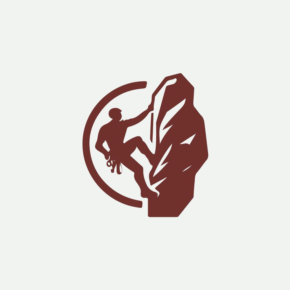 Climb Trek Rock Climbing logo vector