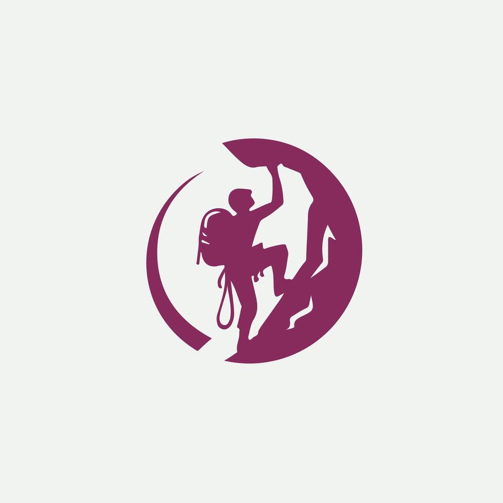 Rock Pulse Rock Climbing logo vector